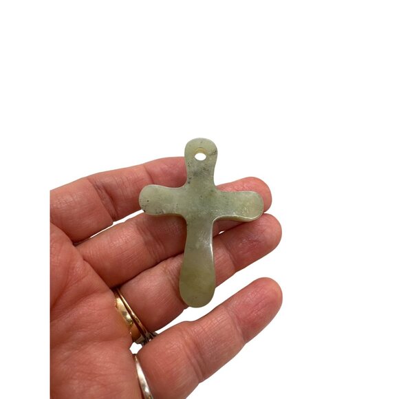Alaskan Jade Cross Pendant Polar Mountains Nephrite Stone Gift Box Spiritual - Picture 6 of 9